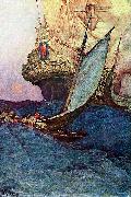 Howard Pyle An Attack on a Galleon oil on canvas